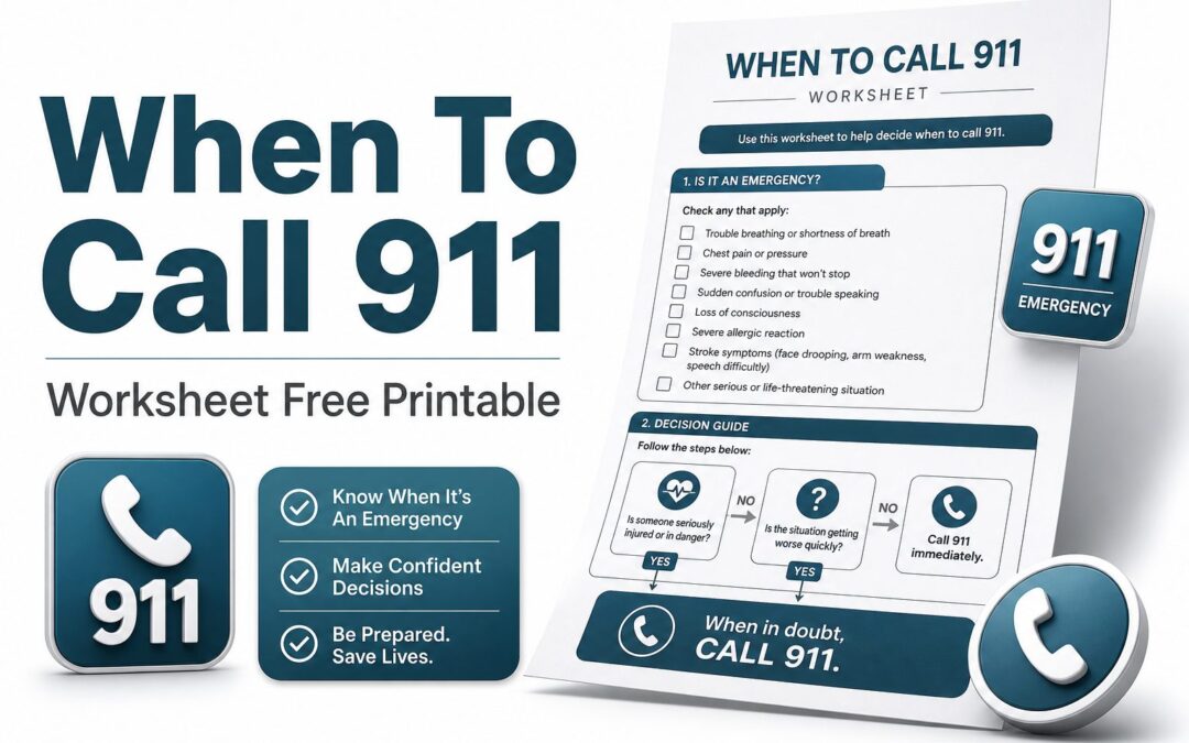 When to Call 911 Worksheet – Free Printable