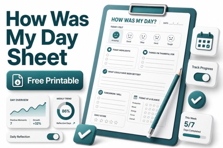 How Was My Day Sheet Free Printable